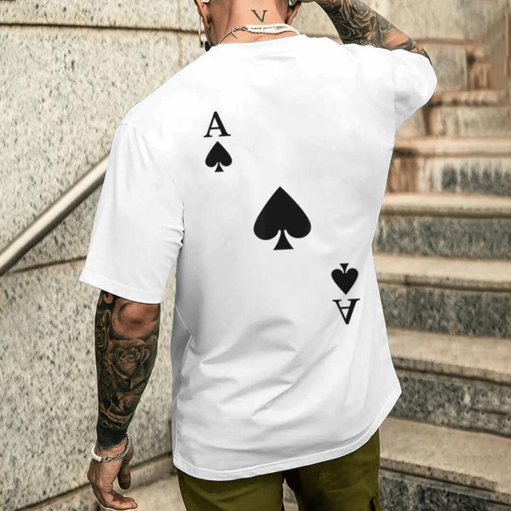 スペード、エース、カーニバル、コスチューム、ポーカー、カードプレイヤー。Poker Card メンズTシャツ バックプリント 彼への贈り物