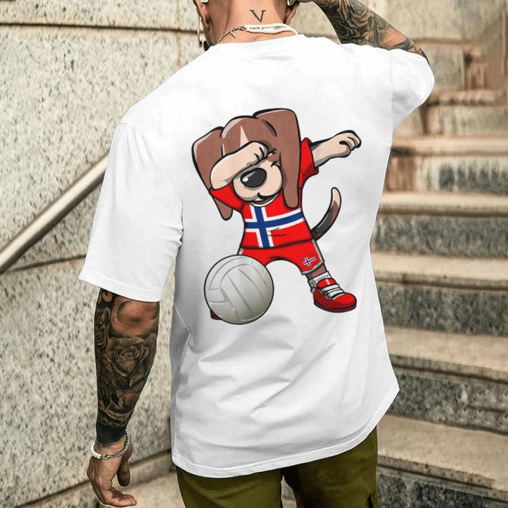 ダビングビーグル犬 ノルウェージャージ ノルウェーバレーボール愛好家 メンズTシャツ バックプリント 彼への贈り物