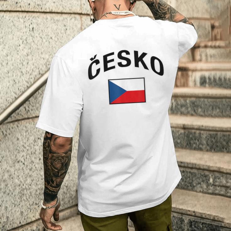 チェコ国旗 誇り高きチェコ語 メンズTシャツ バックプリント 彼への贈り物