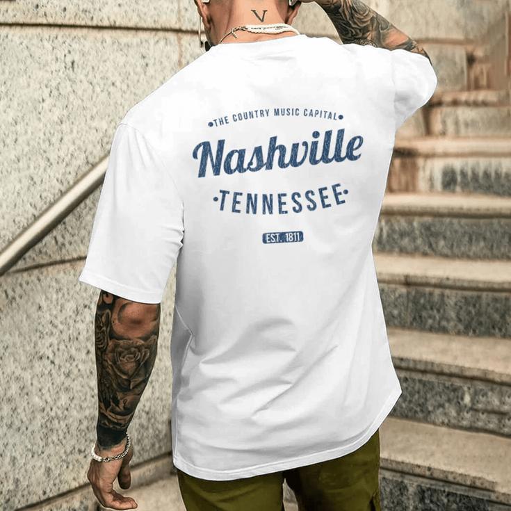 テネシー州ナッシュビル ヴィンテージ 旅行 お土産 ナッシュビル メンズTシャツ バックプリント 彼への贈り物
