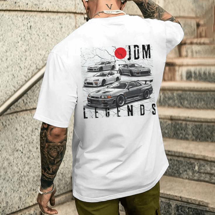 バックプリント ディストレス Jdm レジェンド レースカー 日本国旗 ギフト メンズTシャツ バックプリント 彼への贈り物