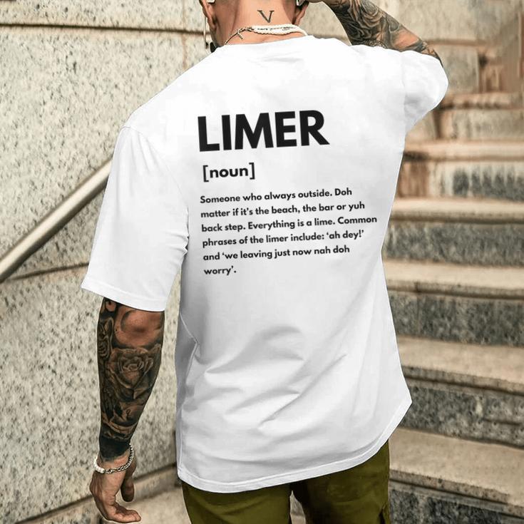 トリニダード・トバゴ Limer Definition Liming Lime メンズTシャツ バックプリント 彼への贈り物