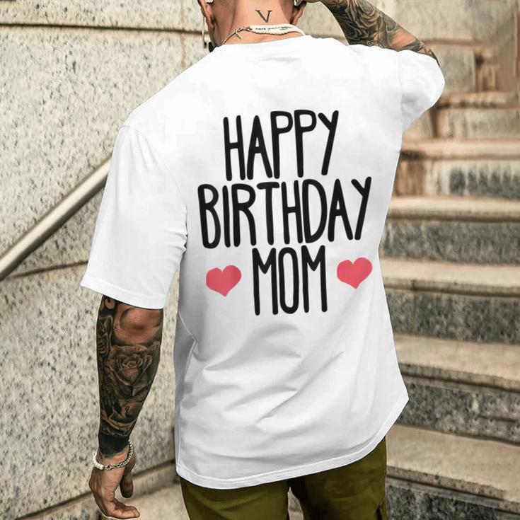 ハッピーバースデーママ誕生日ママ メンズTシャツ バックプリント 彼への贈り物