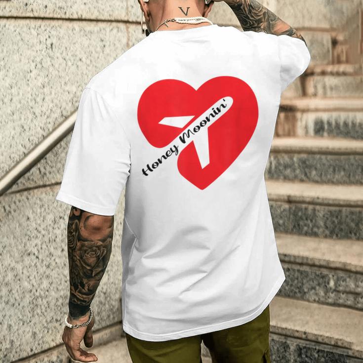 ハネムーンイン カップル向けギフト 休暇 ハネムーンに メンズTシャツ バックプリント 彼への贈り物