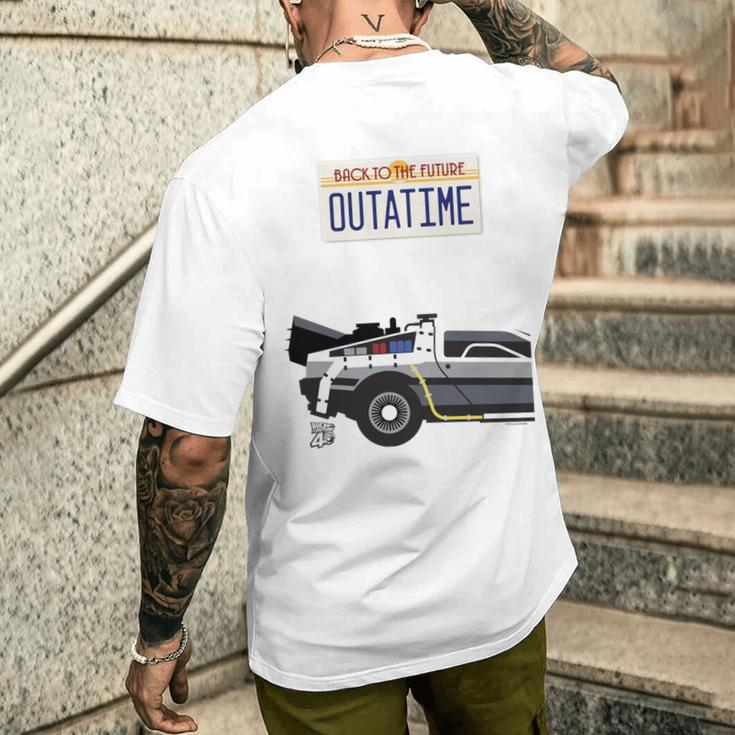 バック・トゥ・ザ・フューチャー Outatime ナンバープレート 長袖tシャツ メンズTシャツ バックプリント 彼への贈り物
