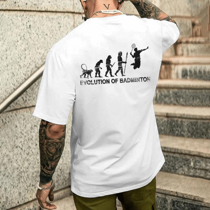 バドミントン選手の進化 メンズTシャツ バックプリント 彼への贈り物