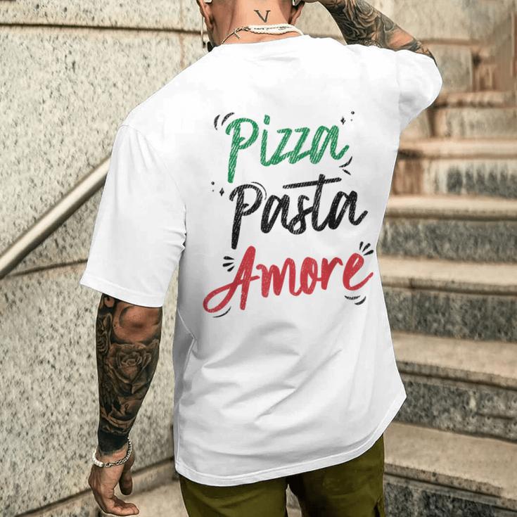 ピザ パスタ アモーレ イタリア製 メンズTシャツ バックプリント 彼への贈り物