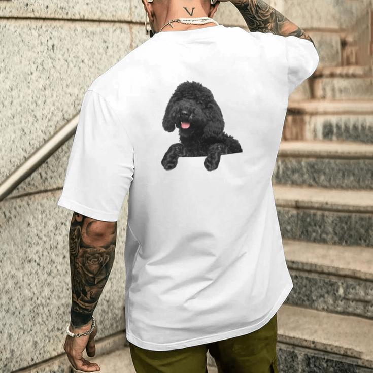 ブラックラブラドゥードル ポケット入り ラブラドゥードル犬愛好家 長袖tシャツ メンズTシャツ バックプリント 彼への贈り物