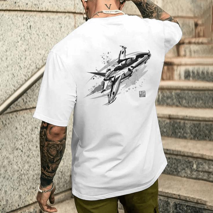 ブルーインパルス 墨絵 ホワイト メンズTシャツ バックプリント 彼への贈り物
