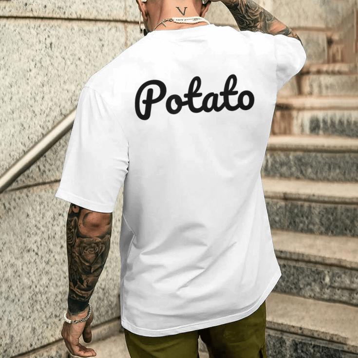 ポテト スクリプト入り メンズTシャツ バックプリント 彼への贈り物