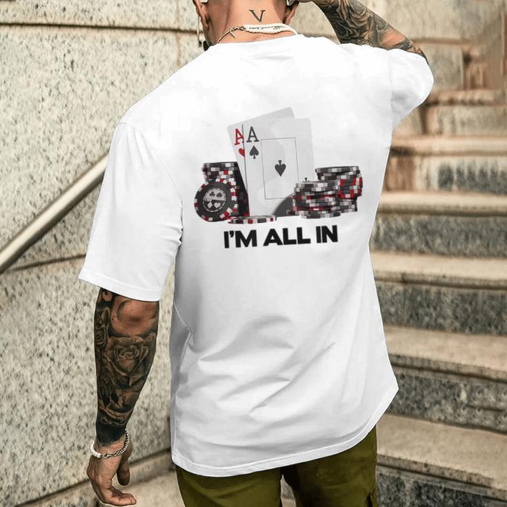ポーカーエース、I Am All In メンズTシャツ バックプリント 彼への贈り物
