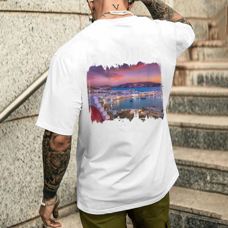 ミコノス島 お土産ミコノス ギリシャミコノス メンズTシャツ バックプリント 彼への贈り物