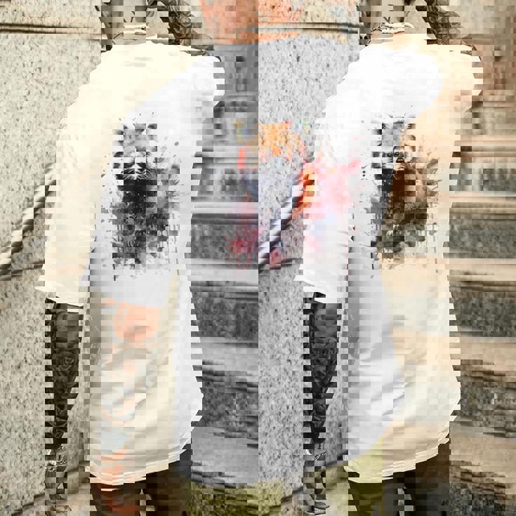 レッサーパンダ 恋人 アートワーク メンズTシャツ バックプリント 彼への贈り物