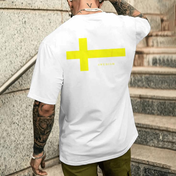 レトロ スウェーデン国旗 メンズ レディース キッズ ヴィンテージ ギフト メンズTシャツ バックプリント 彼への贈り物
