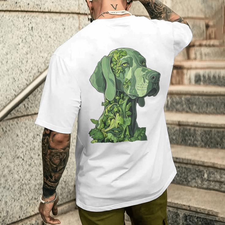 ワイマラナー 犬 グラフィック ペット アートワーク ワイマラナー メンズTシャツ バックプリント 彼への贈り物
