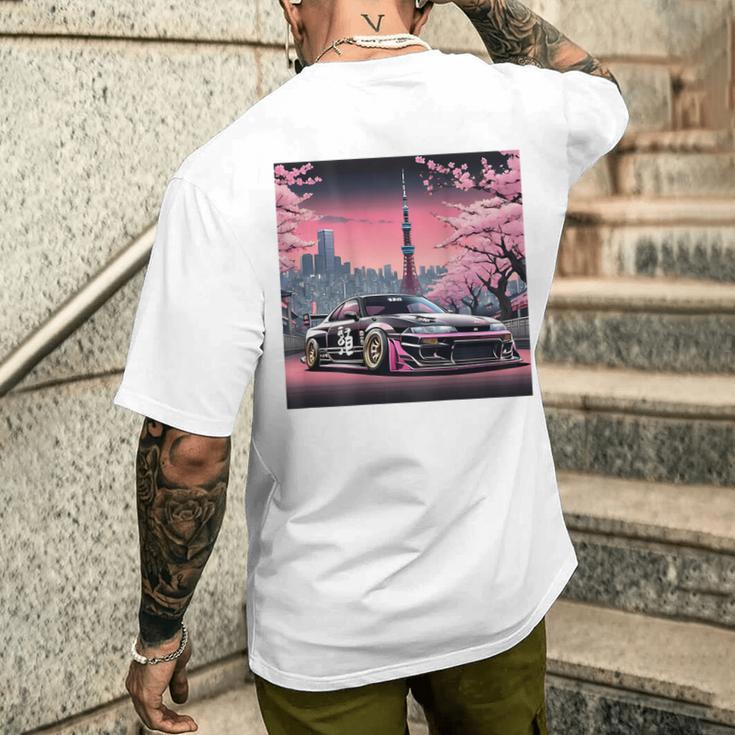 ヴィンテージ Jdm 日本伝説 ドリフト レースカー 東京 背面 メンズTシャツ バックプリント 彼への贈り物