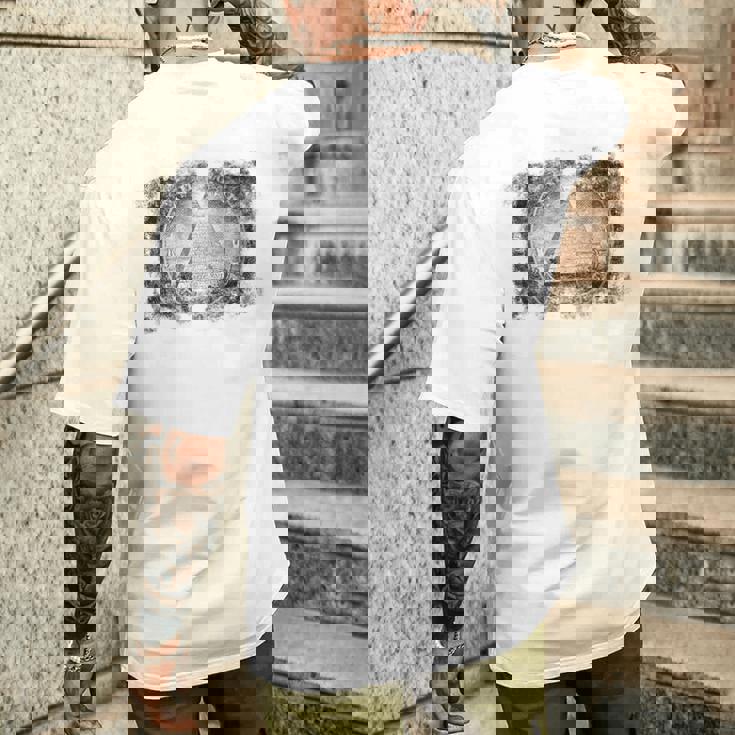 ヴィンテージ イルミナティ オールシーイング アイ ダラー フリーメイソン メンズTシャツ バックプリント 彼への贈り物