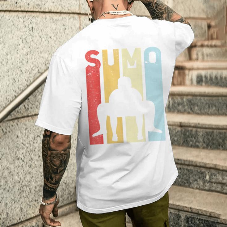 ヴィンテージ 相撲 扇子 レトロ 相撲 メンズTシャツ バックプリント 彼への贈り物