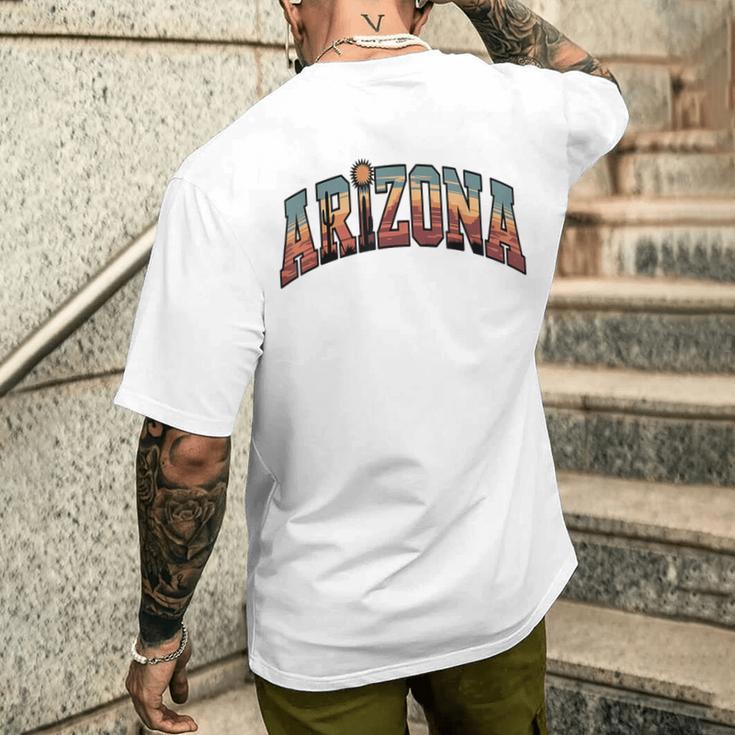ヴィンテージアリゾナtシャツ レトロな砂漠のサグアロサボテン メンズTシャツ バックプリント 彼への贈り物