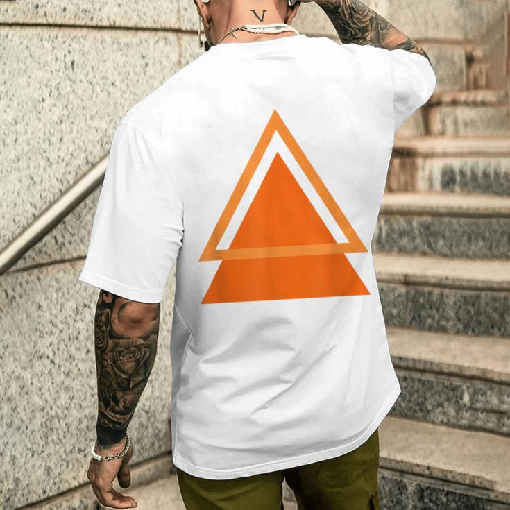 三角形抽象幾何学デザインtシャツ メンズTシャツ バックプリント 彼への贈り物