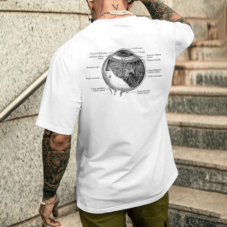 人間の目 目玉 ヴィンテージ 解剖学 メンズTシャツ バックプリント 彼への贈り物