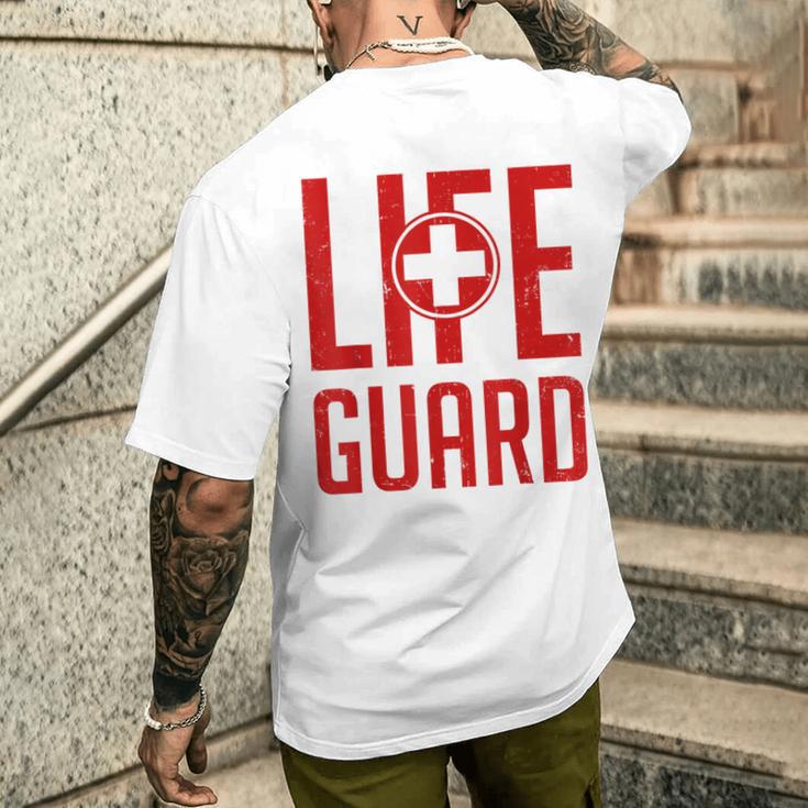救命救急救命士のライフセーバー Lifeguard メンズTシャツ バックプリント 彼への贈り物