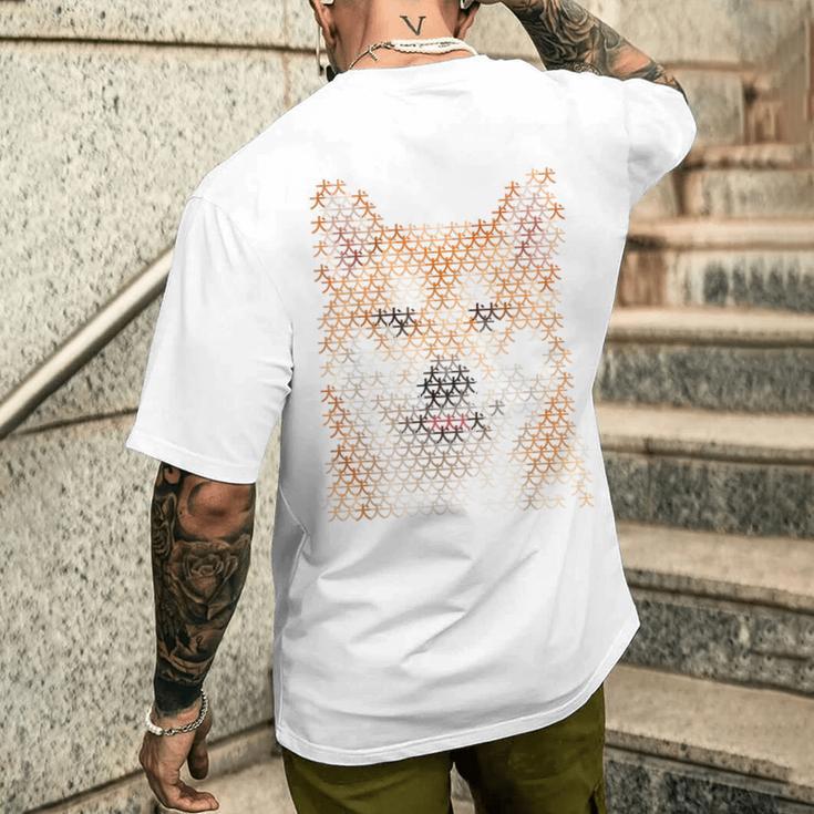 文字絵 柴犬 メンズTシャツ バックプリント 彼への贈り物