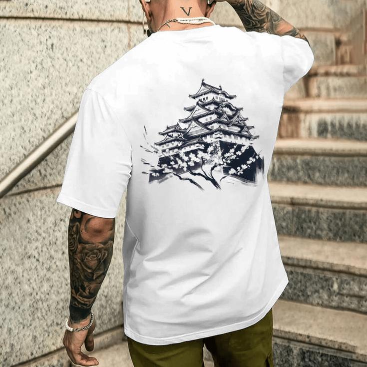 日本伝統風姫路城 メンズTシャツ バックプリント 彼への贈り物