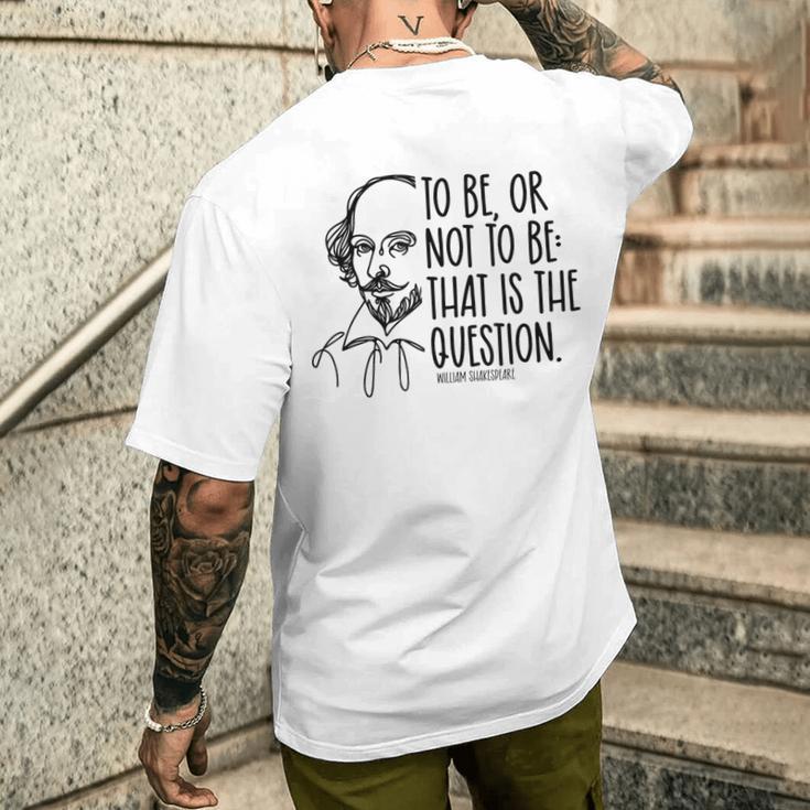 楽しいウィリアム・シェイクスピアの引用、読者への文学愛 メンズTシャツ バックプリント 彼への贈り物
