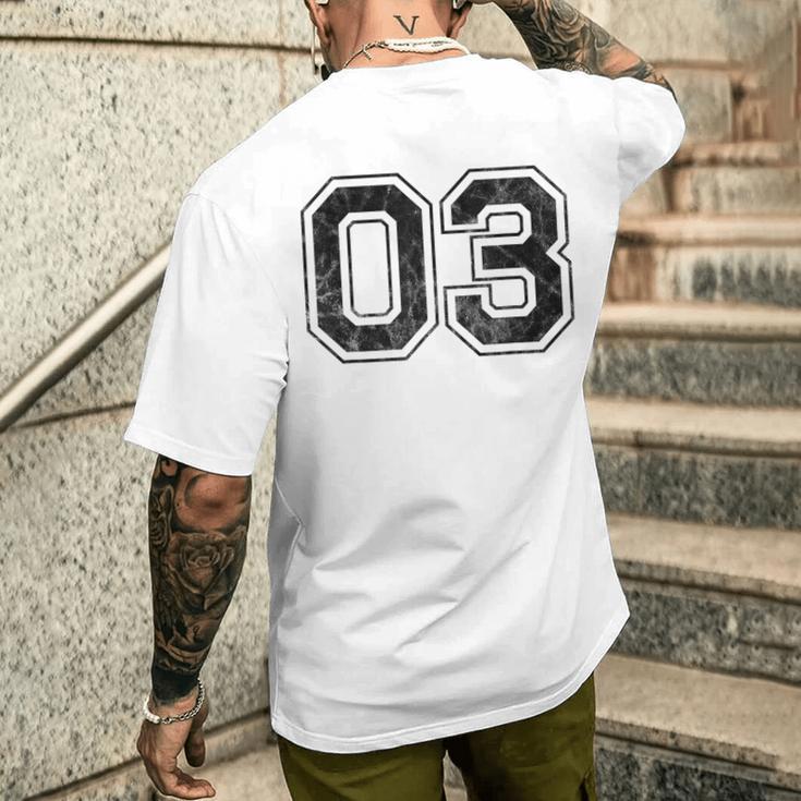 番号03 メンズTシャツ バックプリント 彼への贈り物