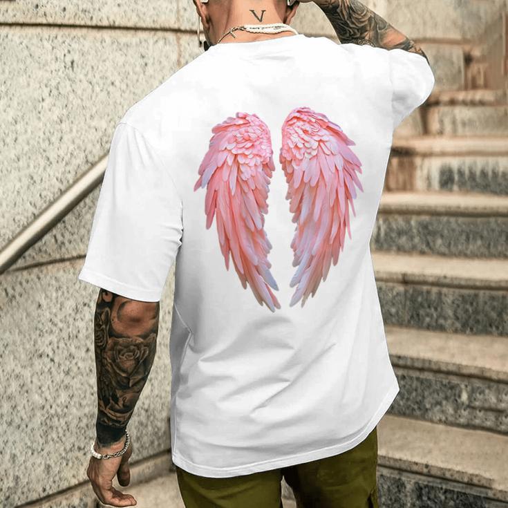 背面にグラフィックデザインの天使の羽。 メンズTシャツ バックプリント 彼への贈り物