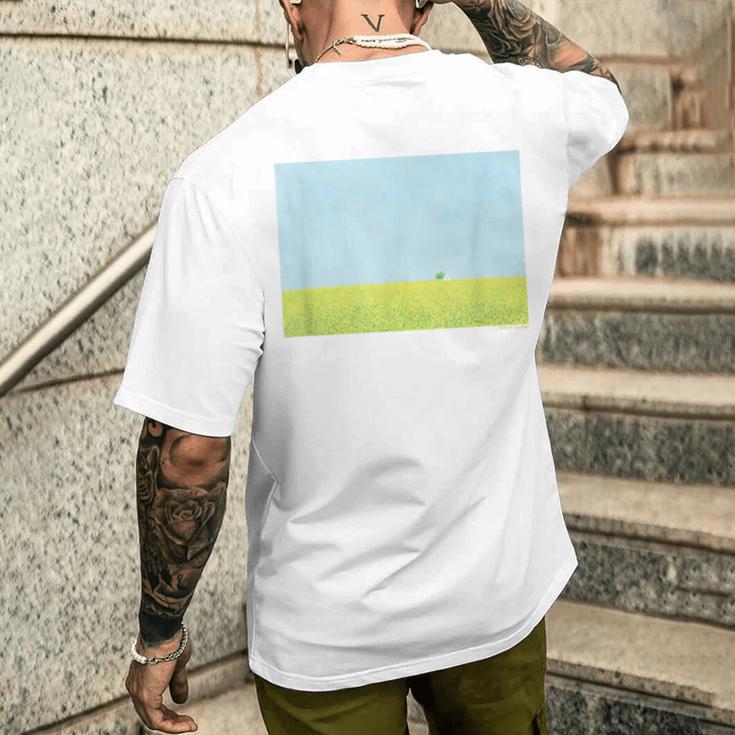 詩とメルヘン 葉祥明 タンポポ畑 メンズTシャツ バックプリント 彼への贈り物