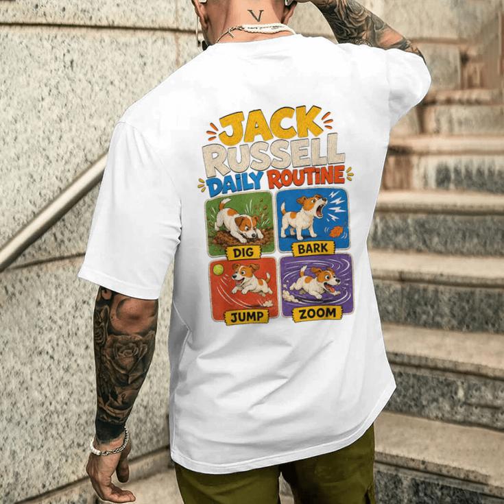 面白いジャックラッセル犬の日常的な贈り物。 メンズTシャツ バックプリント 彼への贈り物