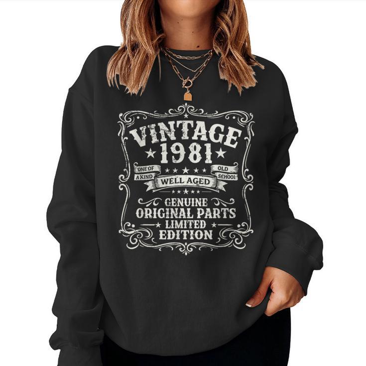 45歳 誕生日 男性女性intage 1981年1981年生まれ レトロデザインブランド レディーススウェットシャツ