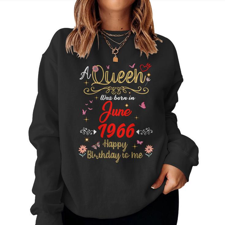 6月の誕生日 クイーン 1966年6月より6月の女の子 長袖tシャツ レディーススウェットシャツ