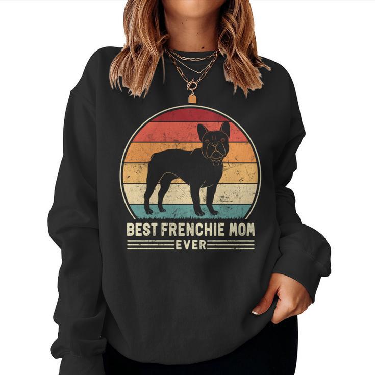 Best Frenchie Mom Ever レトロ フレンチブルドッグ ドッグ ママ 長袖tシャツ レディーススウェットシャツ