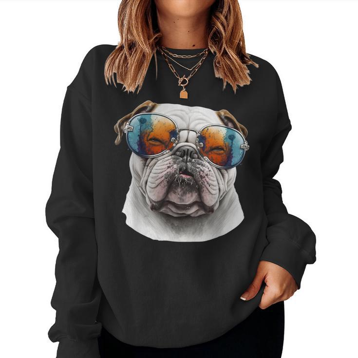 Bulldog Inglese Amante Dei Cani Mamma E Papà Women Sweatshirt