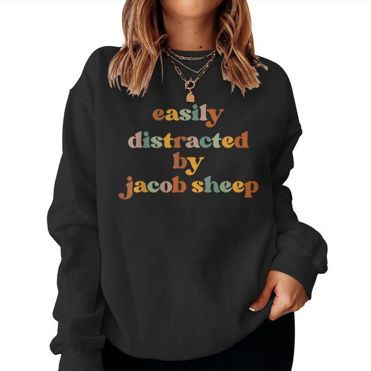 Facilmente Distratto Da Una Pecora Papà Mamma Jacob Pecore Women Sweatshirt