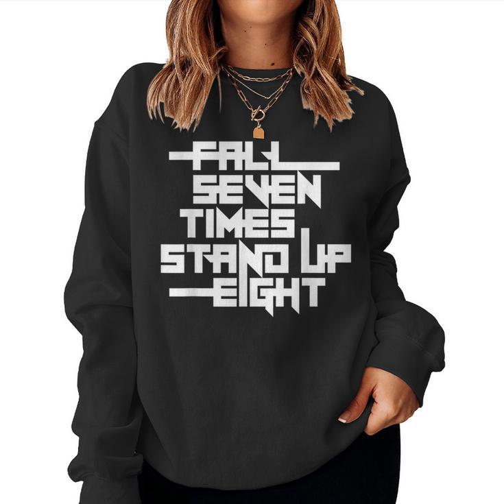 Falleven Timestand Up Eight インスピレーションスローガン レディーススウェットシャツ