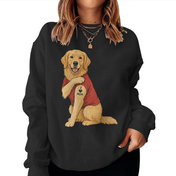 Golden Retriever I Love Mom Mother's Day Dog Lover Women Sweatshirt