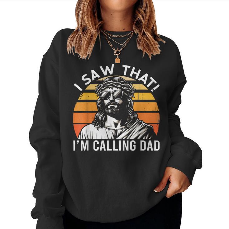Hoisto Cheto Chiamando Papà Jesus Meme Christian Women Sweatshirt