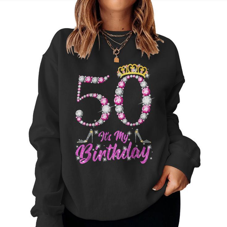 It's My 50Th Birthday Queen Tiarahoes 50歳 Old Bday ギフト レディーススウェットシャツ