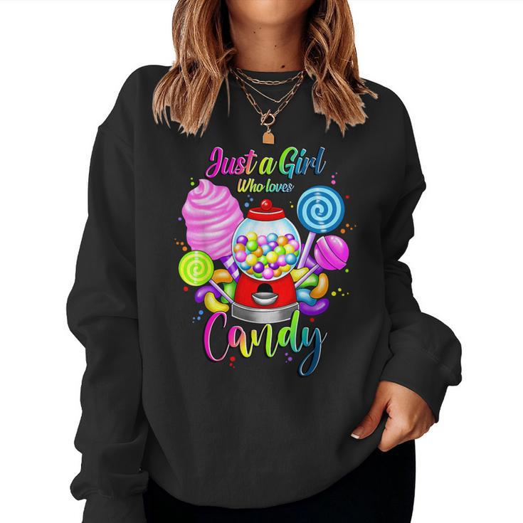 Just A Girl Who Loves Candy、レインボースイーツテスターギフト レディーススウェットシャツ