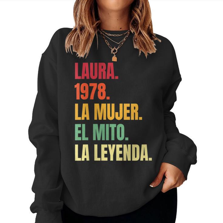 Laura 44 Cumpleaños Regalo Años Divertido Decoración Cuello Sudadera Mujer