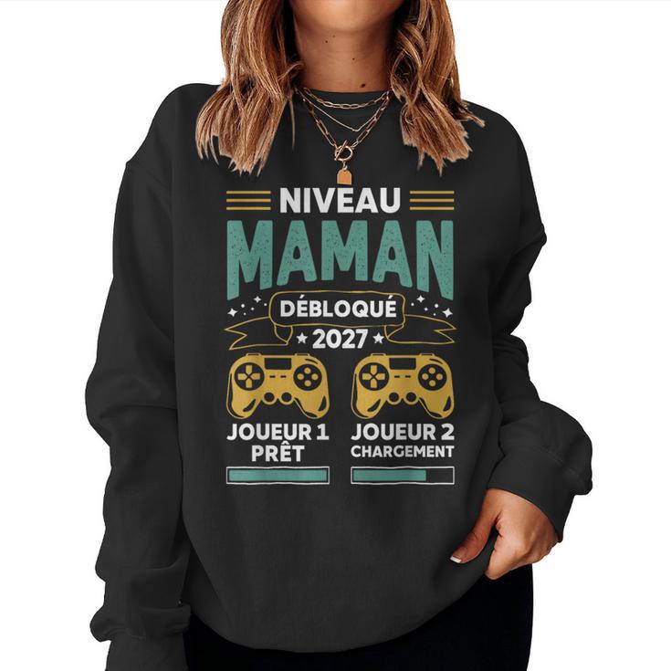 Niveau Maman Débloqué 2027 Annonce Grossesse Maman Geek Sweat-shirt pour femme