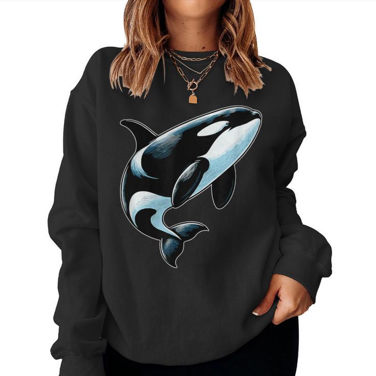 Orca シャツ オーシャン シャチ 恋人 男性 男の子 女の子 キッズ シャチ レディーススウェットシャツ