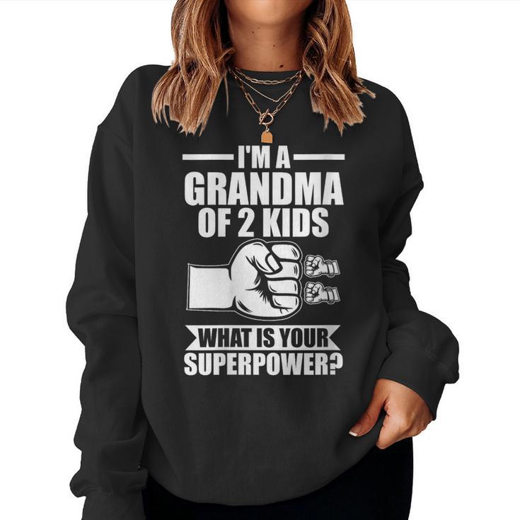Oy Abuela De 2 Niños Abuela Cuello Sudadera Mujer