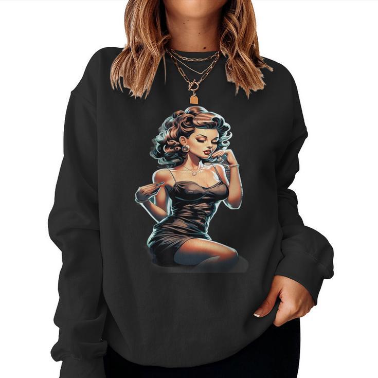 Pinup Girl ジュークボックス レコード音楽プレーヤー ヴィンテージ レディーススウェットシャツ