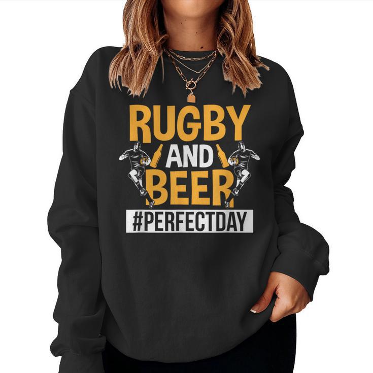 Rugby And Beer Festa Perfetta Per Rugby Rugby Papà Women Sweatshirt