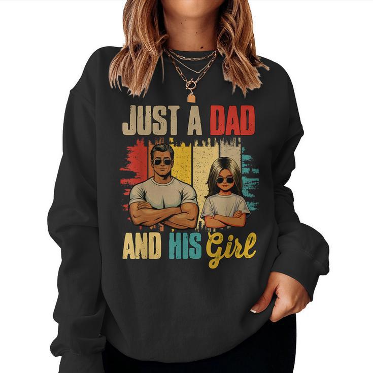 Solo Un Papà E Laua Ragazza Festa Del Papà Orgoglioso Amante Dei Bambini Women Sweatshirt